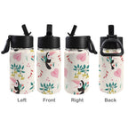 Toucans In Pink 12oz Kids Water Bottle with Straw Lid