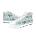 Cute Whales Kids High Top Canvas Shoes