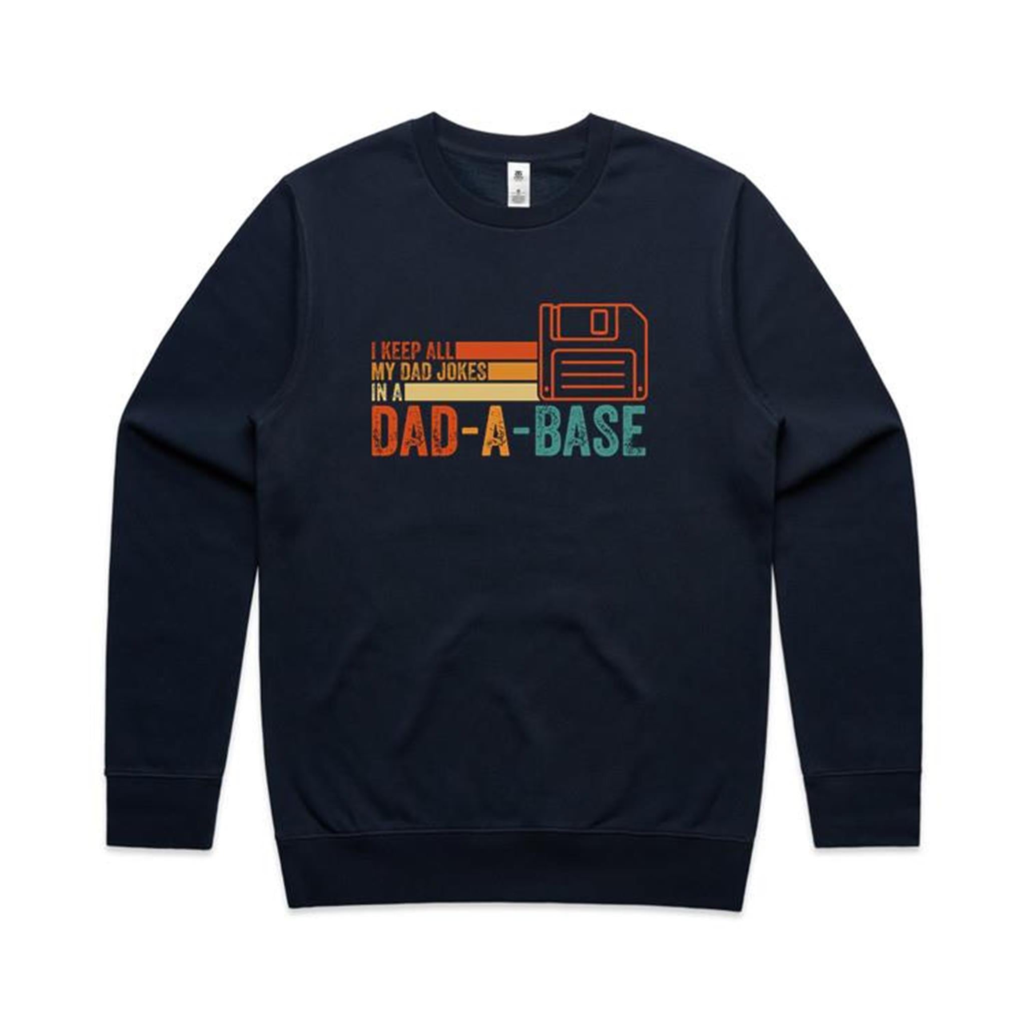 Dad-A-Base - AS Colour Stencil Crew Sweatshirt Navy Sweatshirt Dad Printed In Australia