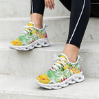 Tropical Flowers On White Women's Twisted Sole Sneakers