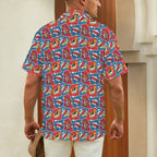 Comic Book Cells Men's Short Sleeve Hawaiian Shirt Men's Hawaiian Shirt (New) comic Printed Offshore