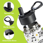 Music Time 12oz Kids Water Bottle with Straw Lid