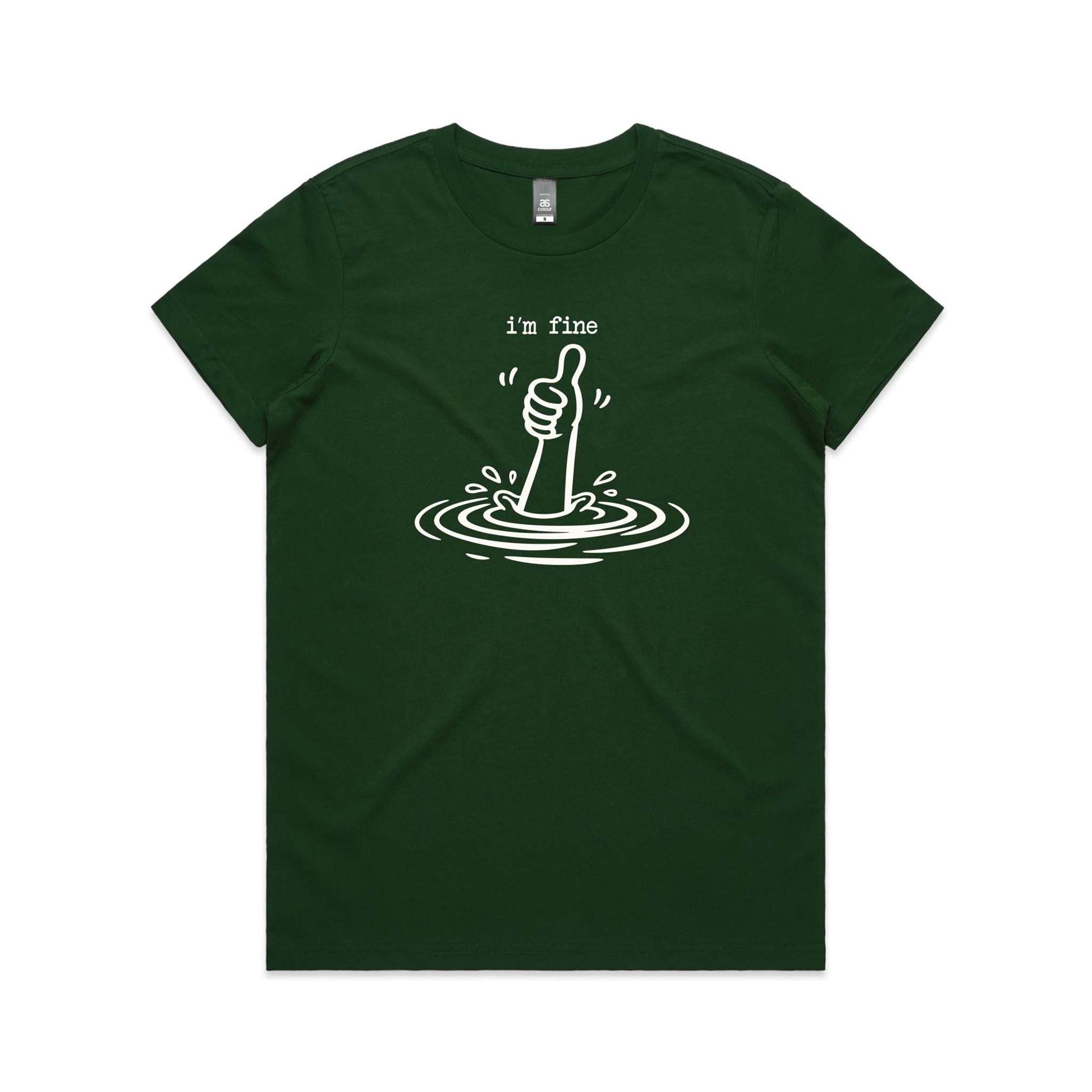 I'm Fine Drowning Thumbs Up Women's AS Colour T-shirt