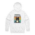 Shhh, My Coffee And I Are Having A Moment, Cat - Mens Hoodie White Mens Hoodie animal Coffee Printed In Australia