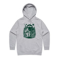 Alien And Bigfoot Play Guitar Women's AS Colour Hoodie Grey Marle Womens Hoodie Music Printed In Australia Sci Fi