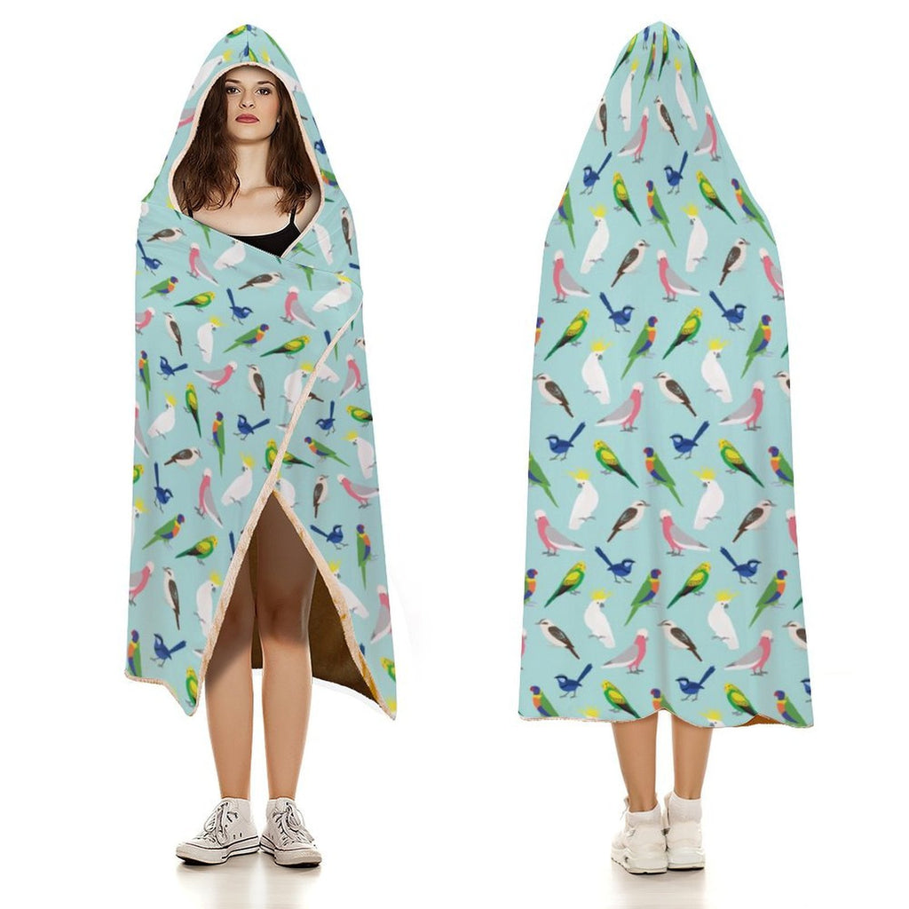 Australian Birds Kids Hooded Blanket 100cm x 130cm