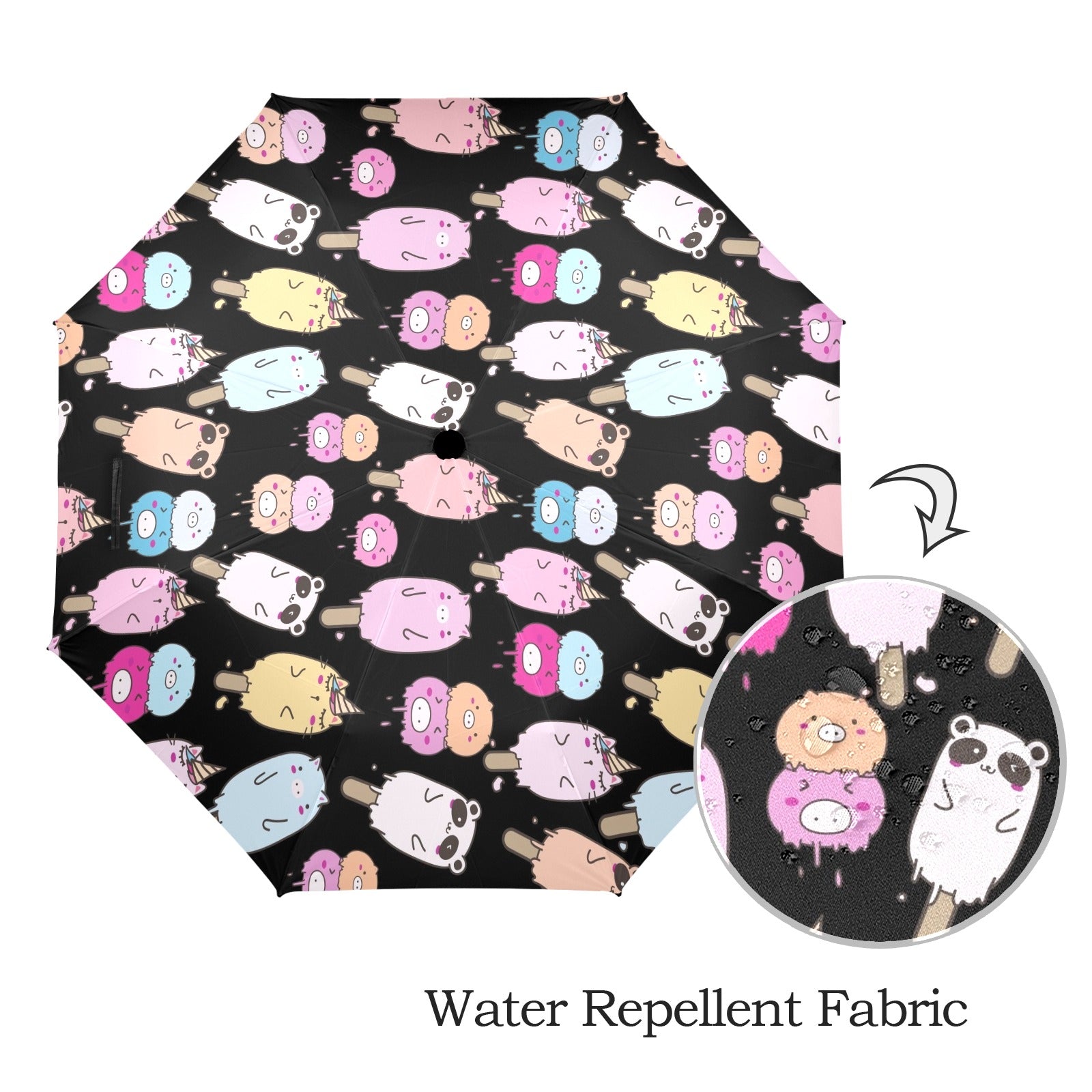 Cute Animal Ice Blocks - Semi-Automatic Foldable Umbrella (Model U12) Semi-Automatic Foldable Umbrella (U12)