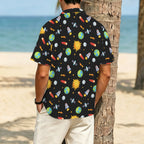 Busy Space Men's Crinkle Hawaiian Shirt