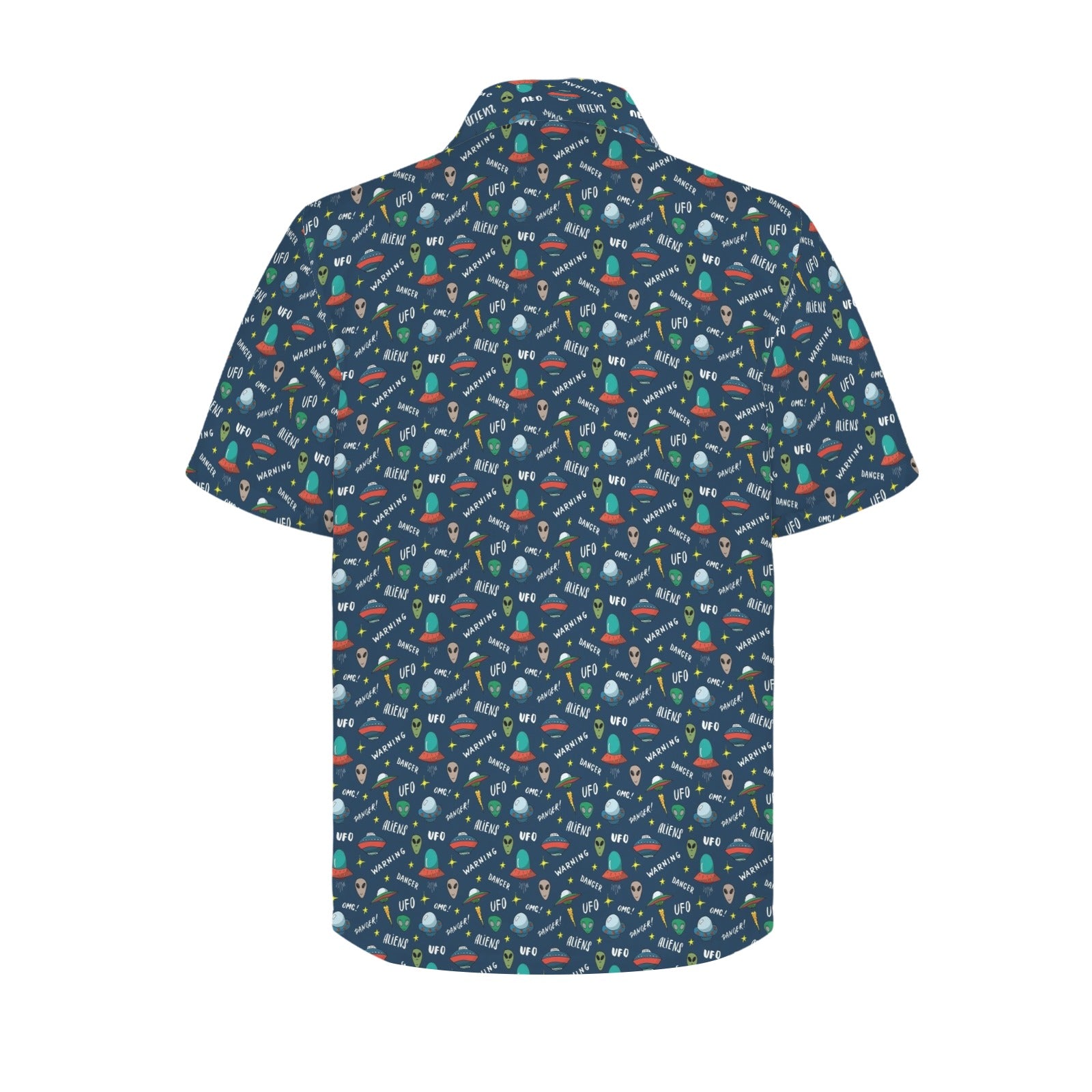 UFO's And Aliens Men's Short Sleeve Hawaiian Shirt Men's Hawaiian Shirt (New) Printed Offshore Sci Fi