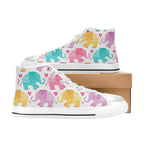 Elephant Dance - Kids High Top Canvas Shoes