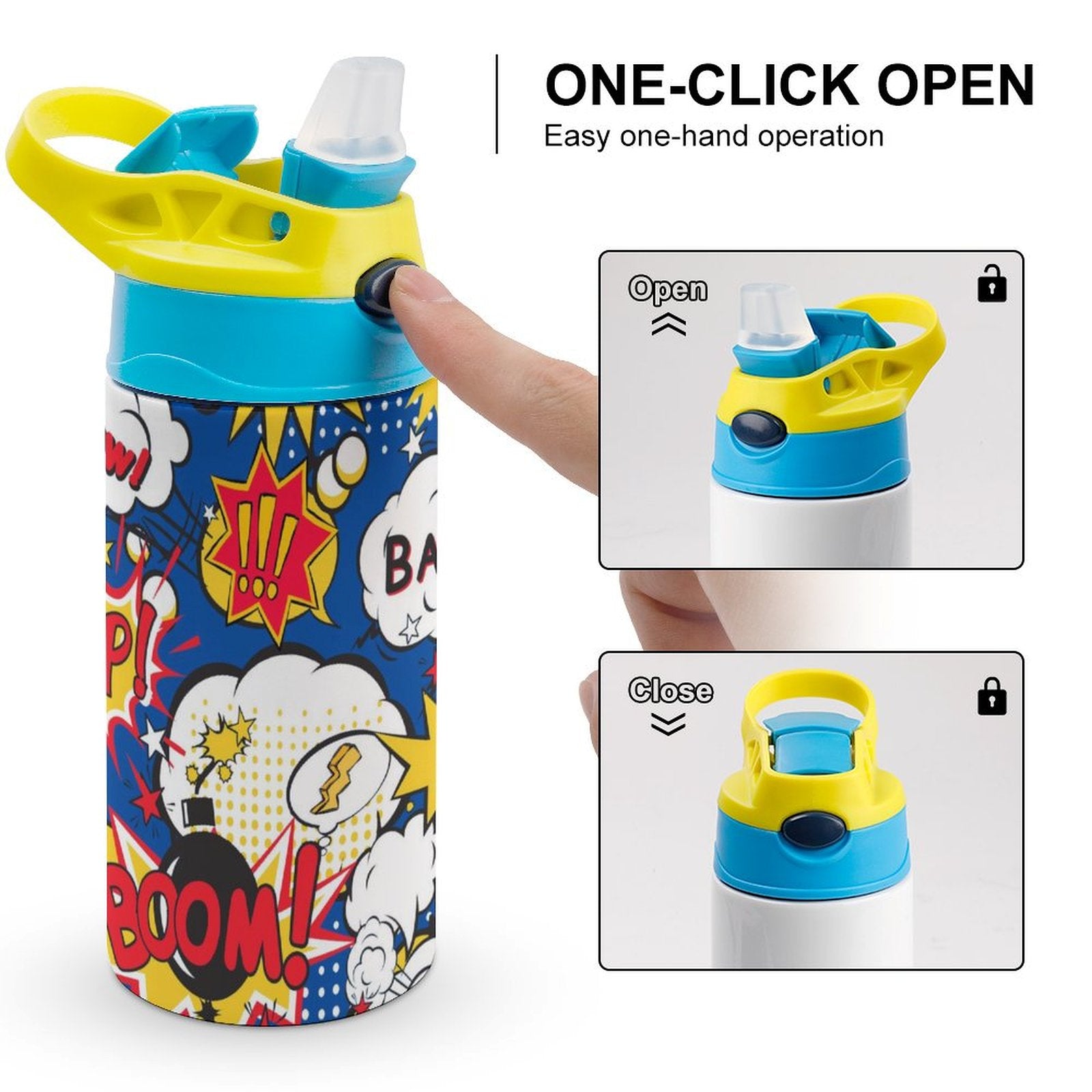 Blue Comic Book - Little Kids Water Bottle Little Kids Water Bottle comic Printed Offshore