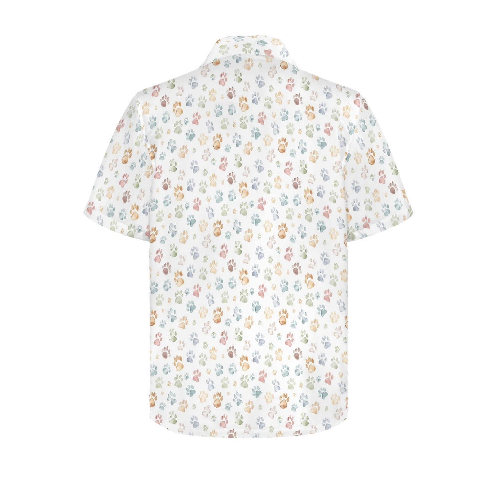 Paw Print - Men's Short Sleeve Hawaiian Shirt Men's Hawaiian Shirt (New) animal Printed Offshore