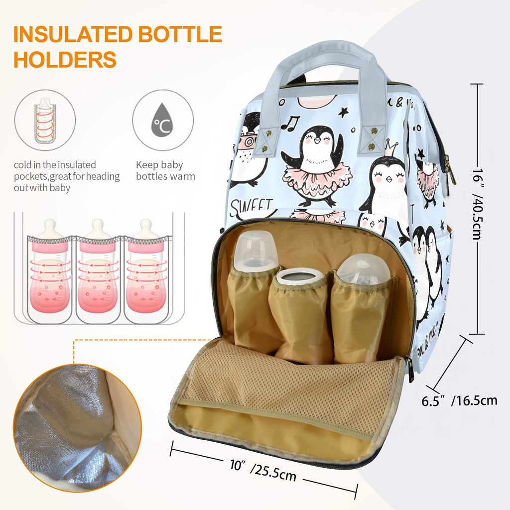 Penguin Love - Multi-Function Backpack, Nappy / Diaper Bag