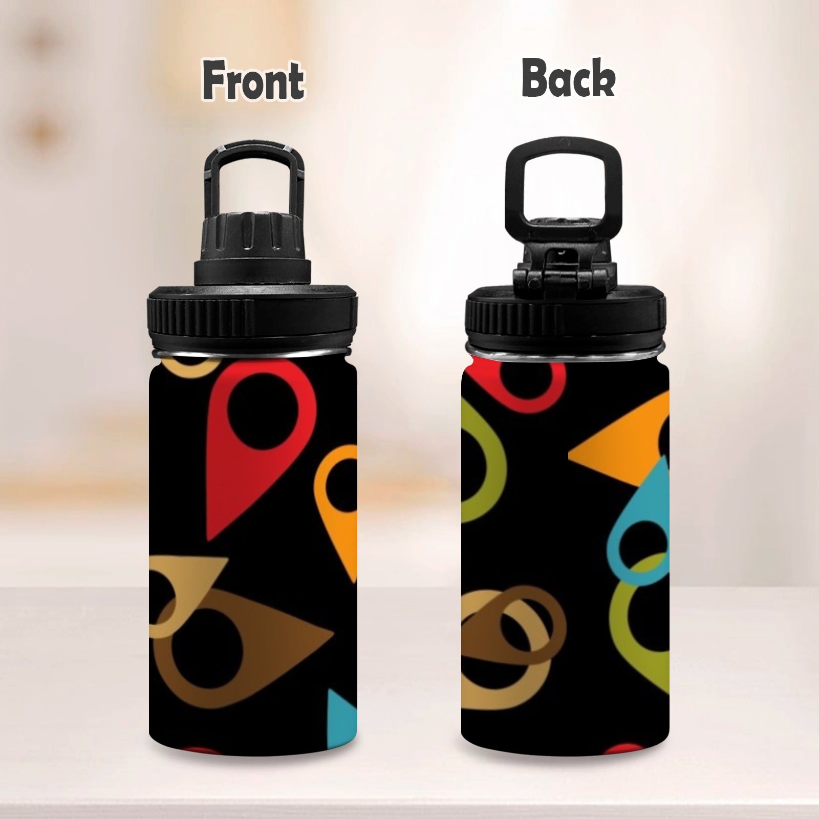Where Am I Kids Water Bottle with Chug Lid (12 oz) Kids Water Bottle with Chug Lid Printed Offshore