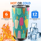 Ice Cream - 20oz Mobile Tumbler with Lid (Black Lock) 20oz Travel Mug Food Printed Offshore