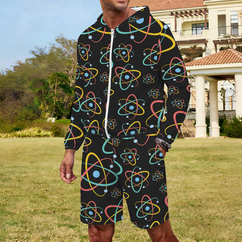 Atoms Men's Lightweight Sun Hoodie & Shorts Set Men's Lightweight Sun Hoodie & Shorts Printed Offshore Science