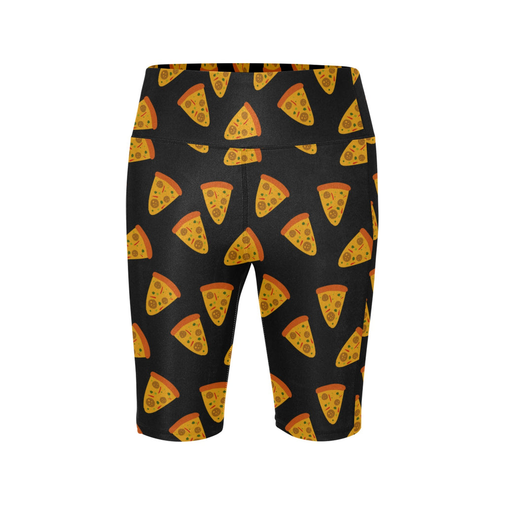 Pizzas Women's Bike Shorts With Side Pockets Women's Bike Shorts Food Printed Offshore