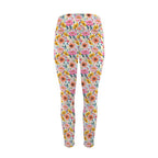 Bright And Colourful Flowers Women's High Waist Pockets Yoga Leggings
