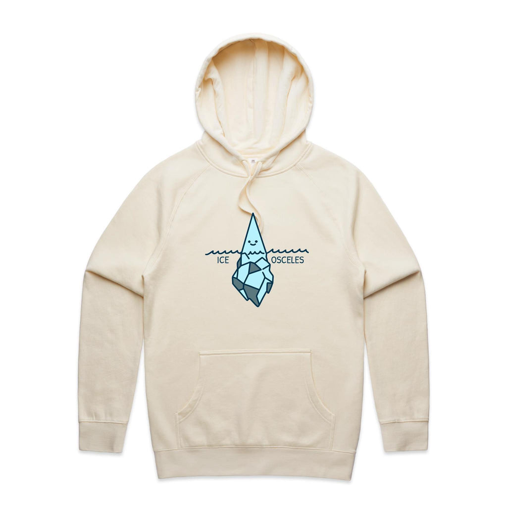 Ice-Osceles, Maths Pun - Mens Hoodie Ecru Mens Hoodie Maths Printed In Australia