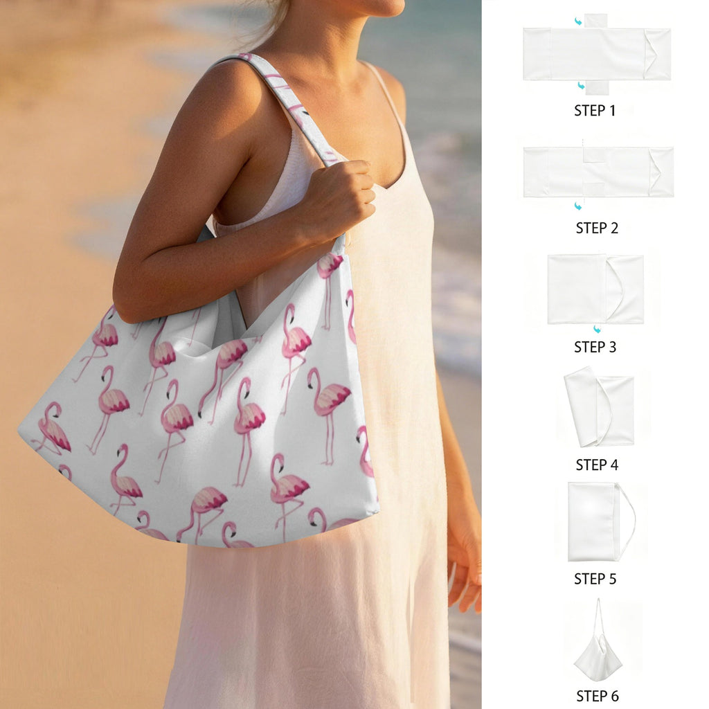 Flamingos Beach Chair Towel Cover with Side Pockets