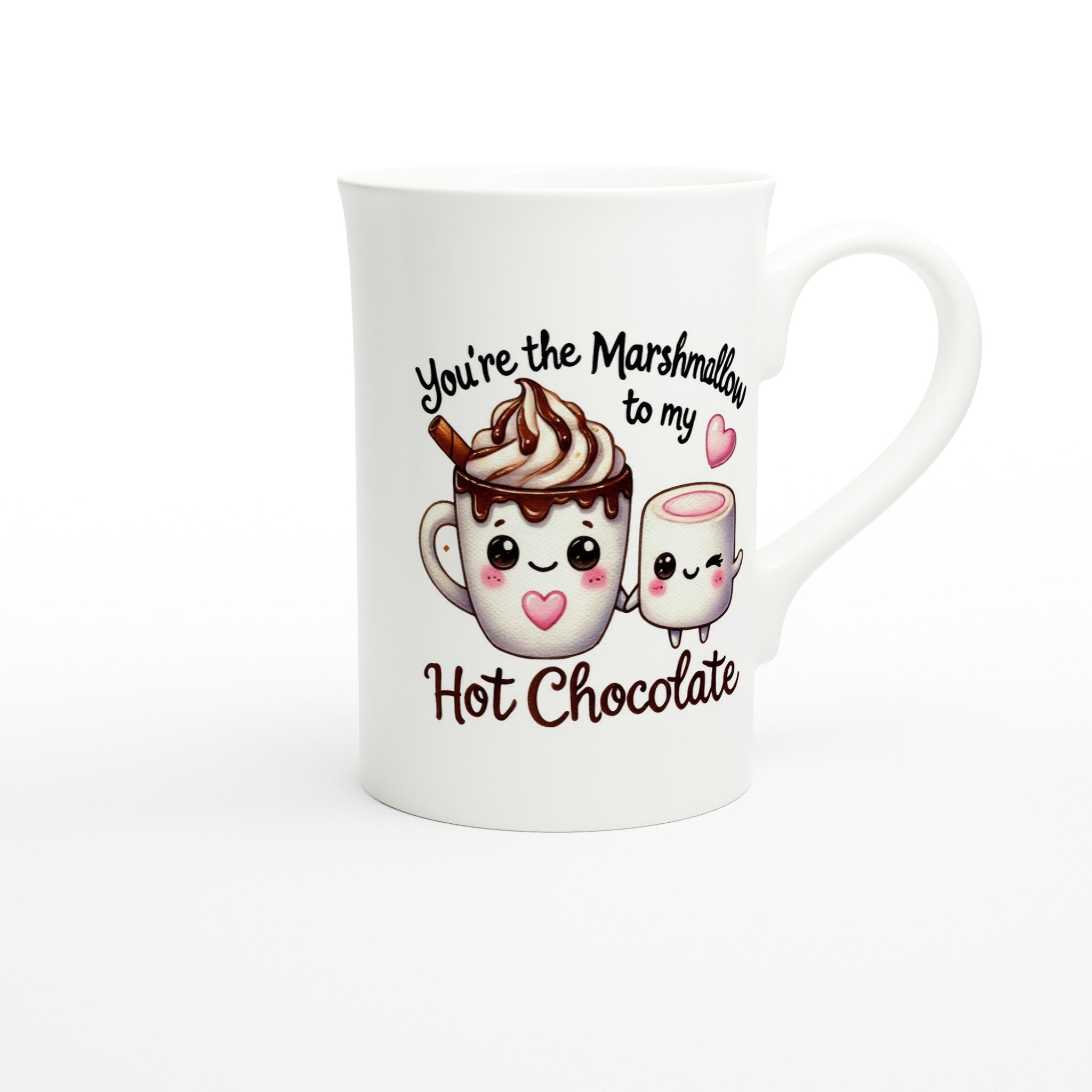 You're The Marshmallow To My Hot Chocolate, Valentine - White 10oz Porcelain Slim Mug Porcelain Mug Food Globally Fulfilled Love
