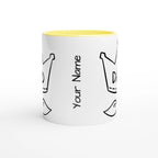 Personalised - Dad Crown And Moustache - White 11oz Ceramic Mug with Color Inside Personalised Mug Customise Dad Globally Fulfilled Personalise