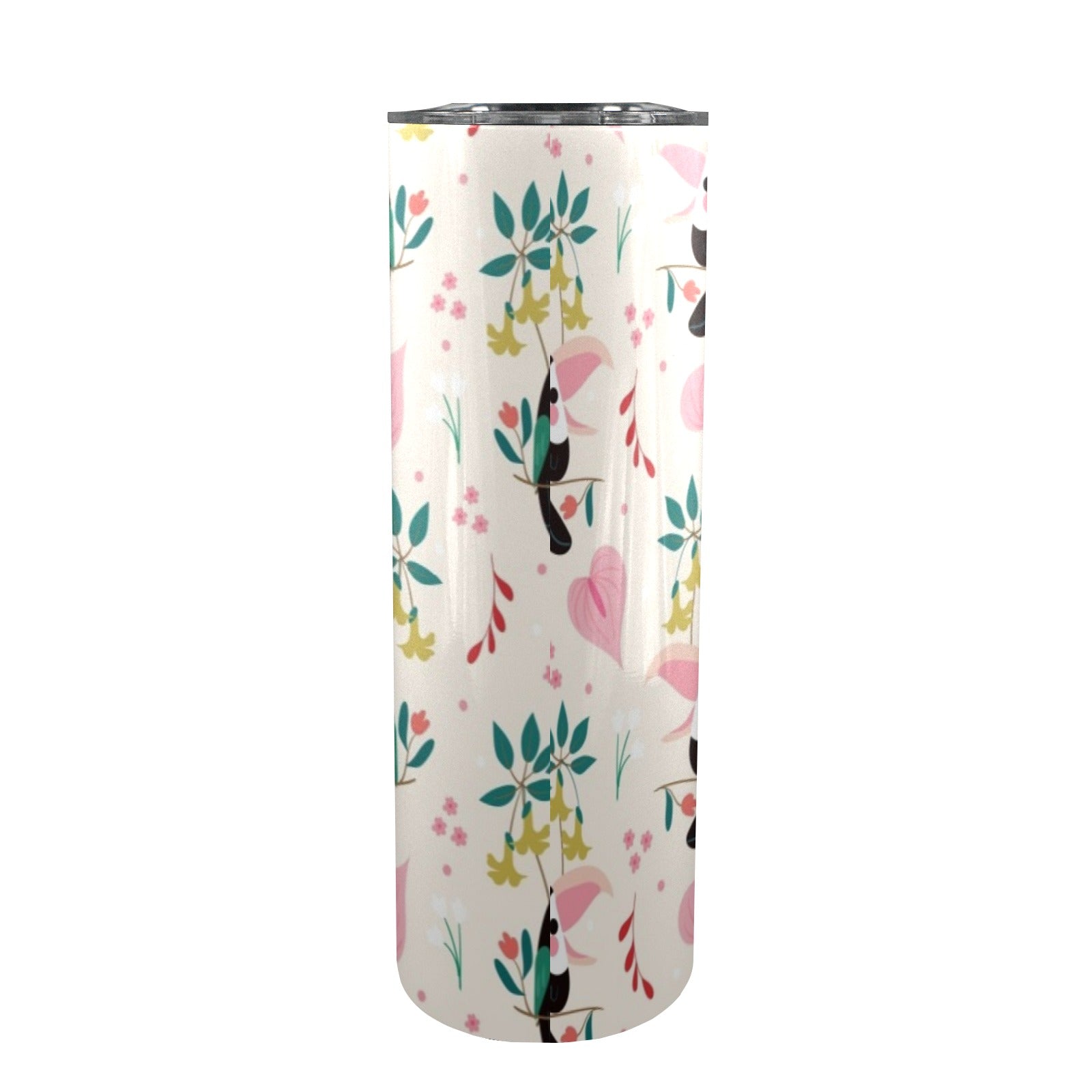 Toucans In Pink - 20oz Tall Skinny Tumbler with Lid and Straw