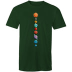Our Solar System - Mens T-Shirt Forest Green Mens T-shirt Printed In Australia Space