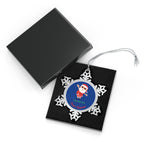 Personalised - HOt Summer Santa - Christmas Pewter Snowflake Ornament