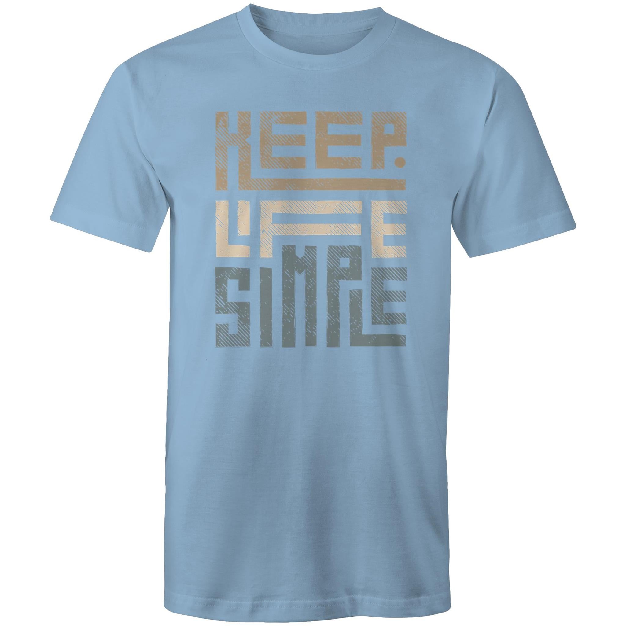 Keep Life Simple - Mens T-Shirt Carolina Blue Mens T-shirt Printed In Australia