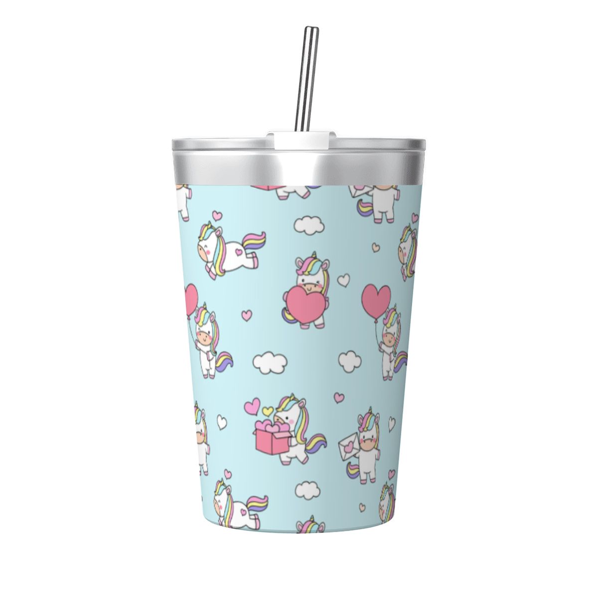Rainbow Unicorn Small Stainless Steel Travel Mug Cup 12oz/350ml