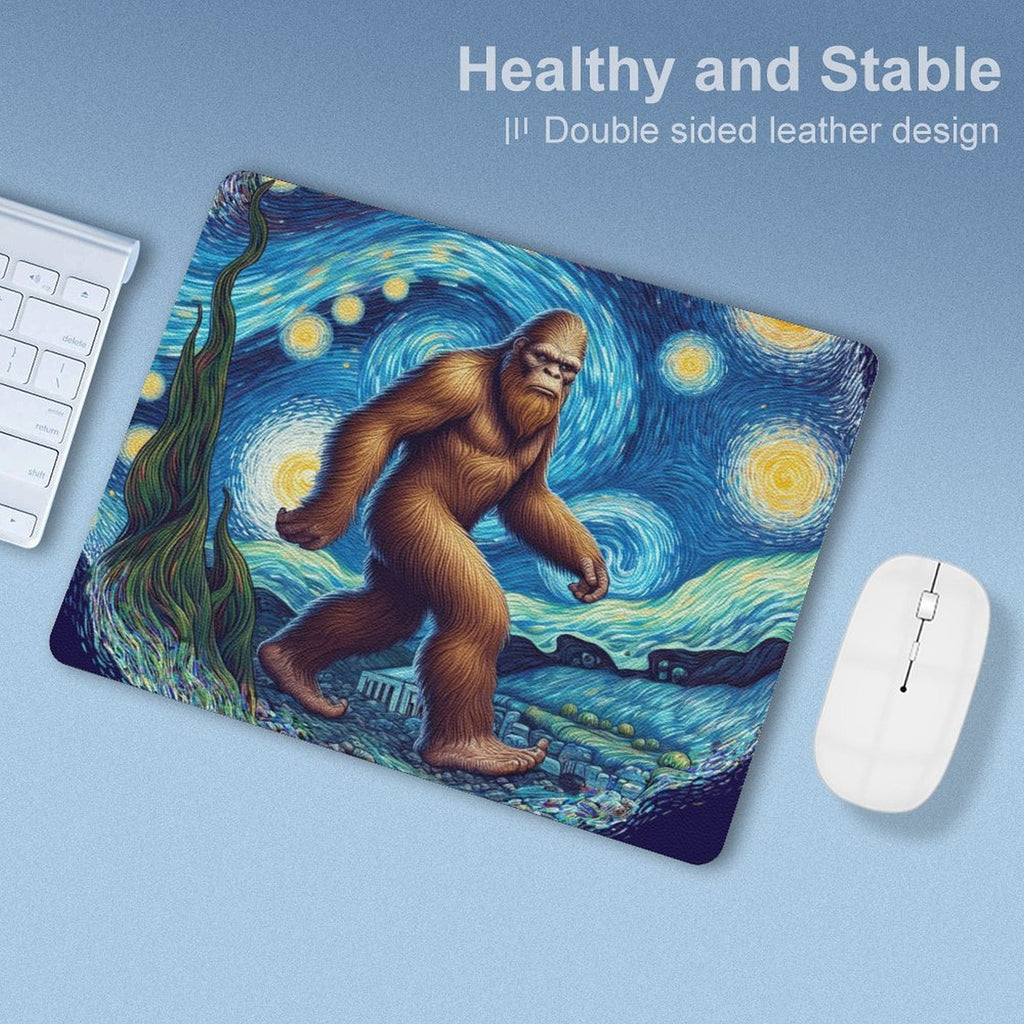 Big Foot Starry Night Leather Mouse Pad Leather Mouse Pad Printed Offshore Sci Fi