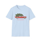 Retro Christmas Tree On Car - Unisex Softstyle T-Shirt