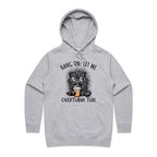 Frazzled Cat, Hang On Let Me Overthink This Women's AS Colour Hoodie Grey Marle Womens Hoodie animal Printed In Australia
