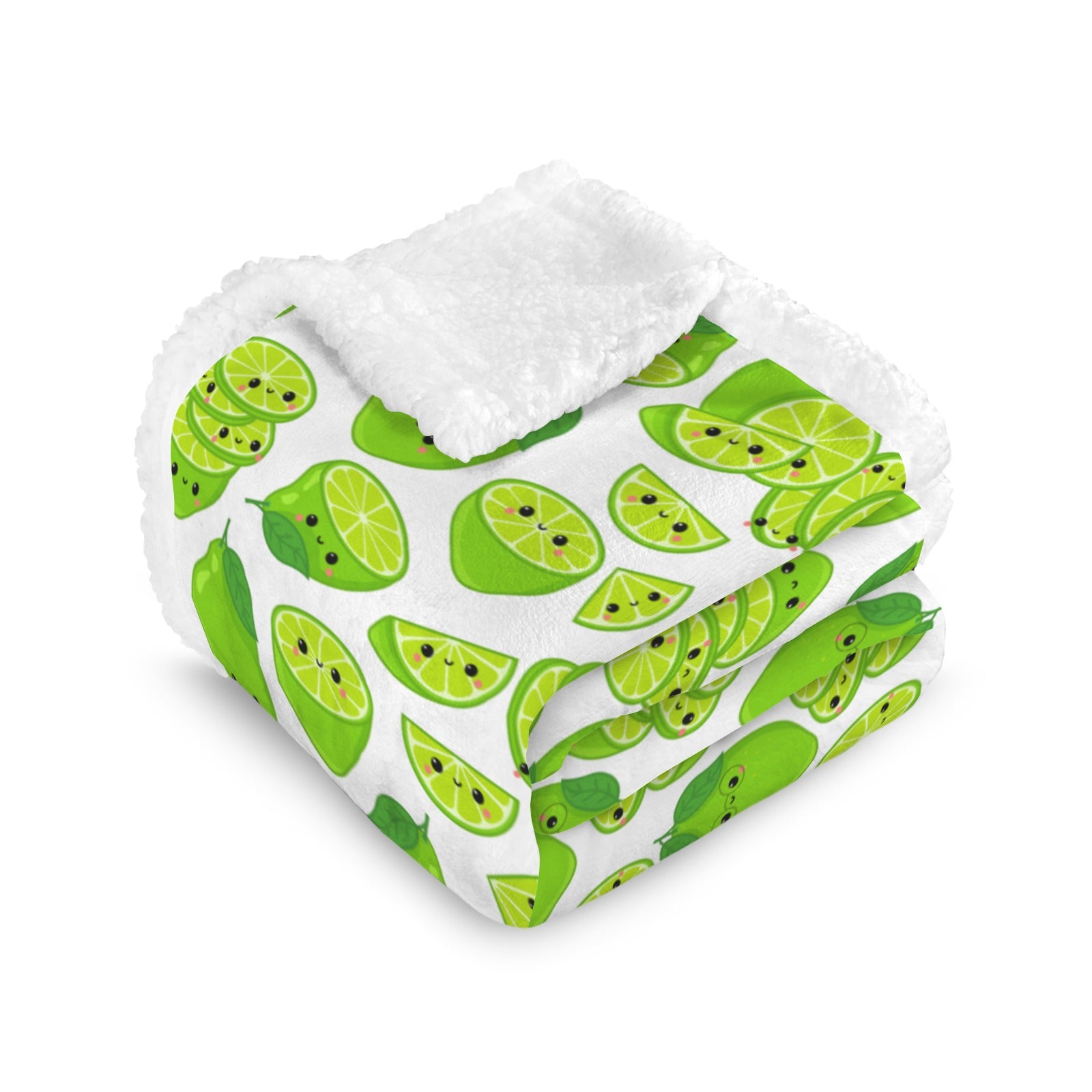 Cute Limes - Double-Layer Fleece Blanket 51"x59"