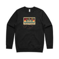 Best Pa Ever, Cassette Tape AS Colour Stencil Crew Sweatshirt Unisex Black Sweatshirt Dad Music Printed In Australia