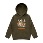 Stay Weird, Guitar Playing Frog On A Snail - Kids Hoodie