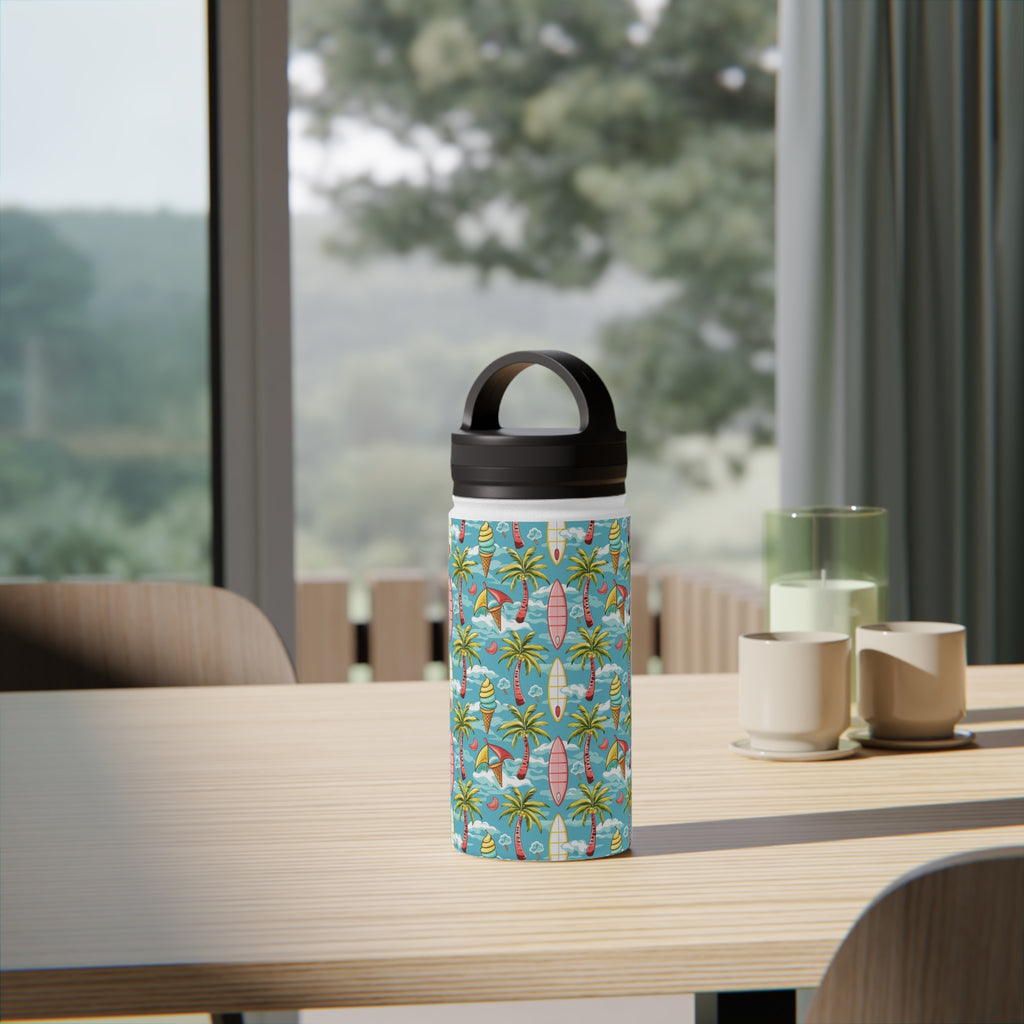 Summer Surf Stainless Steel Water Bottle, Handle Lid Stainless Steel Water Bottle With Handle Lid Globally Fulfilled Summer Surf