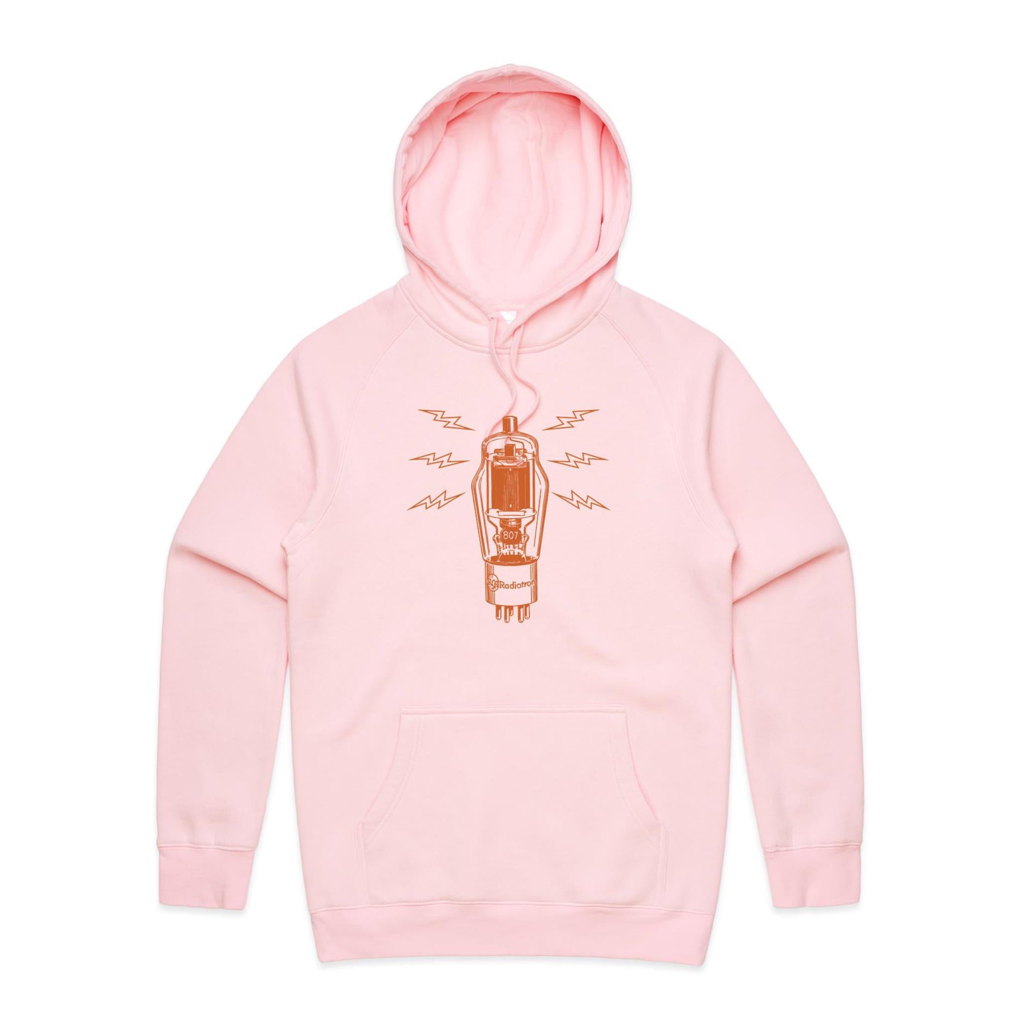 Vintage Guitar Vacuum Tube, Amp - Mens Hoodie Pink Mens Hoodie Music Printed In Australia