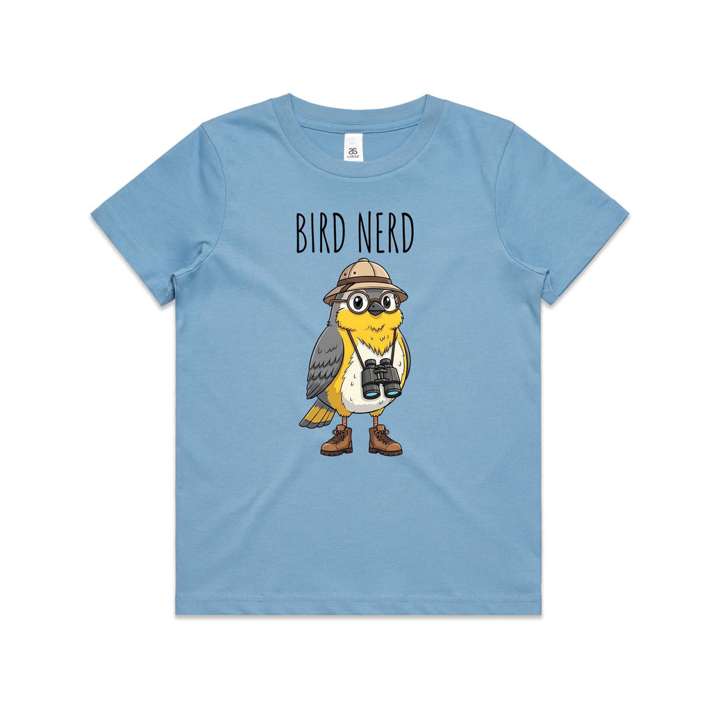 Bird Nerd 2 Kid's AS Colour T-shirt Carolina Blue Kids Youth T-shirt animal Birds Printed In Australia
