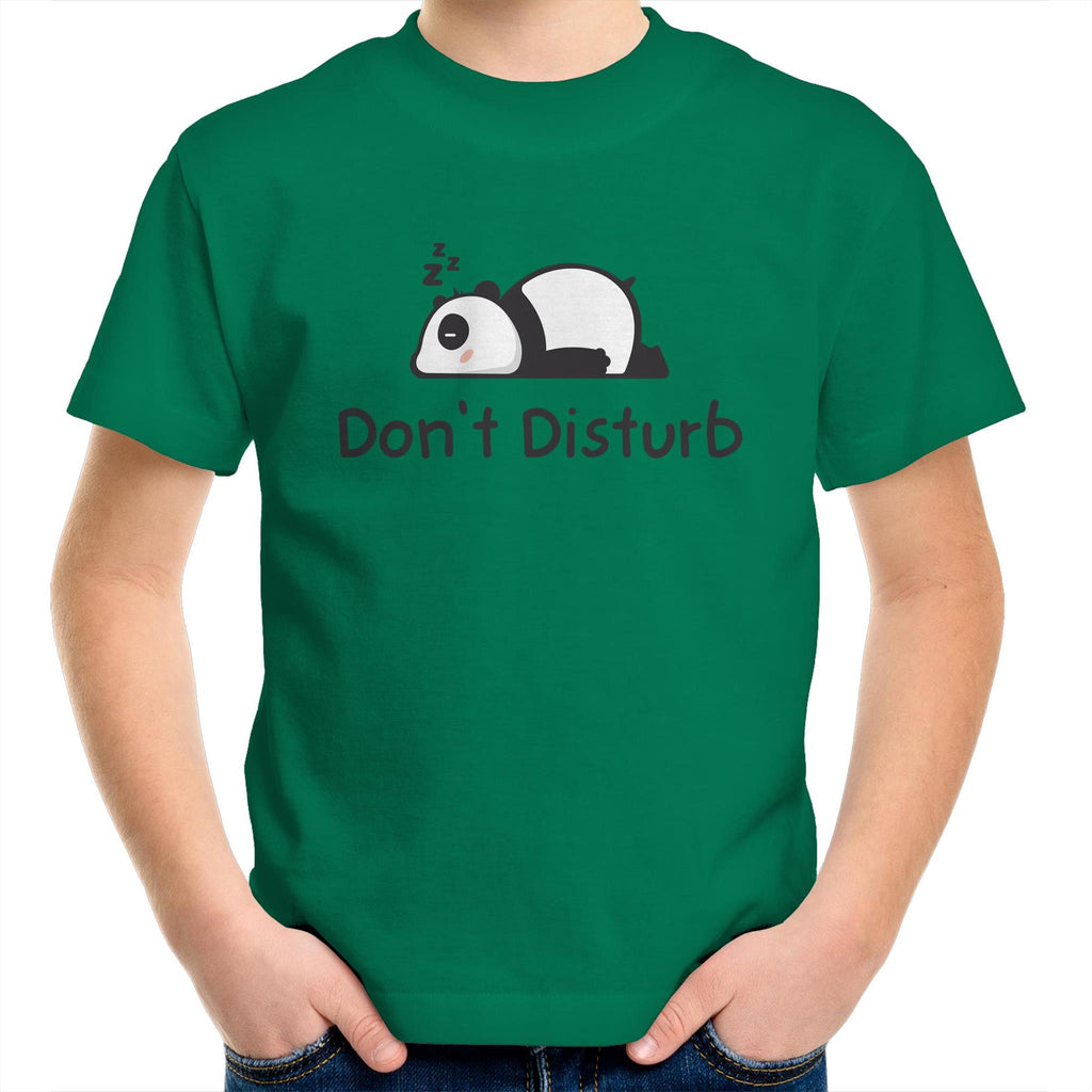 Panda, Don't Disturb - Kids Youth T-Shirt Kelly Green Kids Youth T-shirt animal Printed In Australia