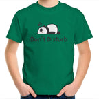 Panda, Don't Disturb - Kids Youth T-Shirt Kelly Green Kids Youth T-shirt animal Printed In Australia