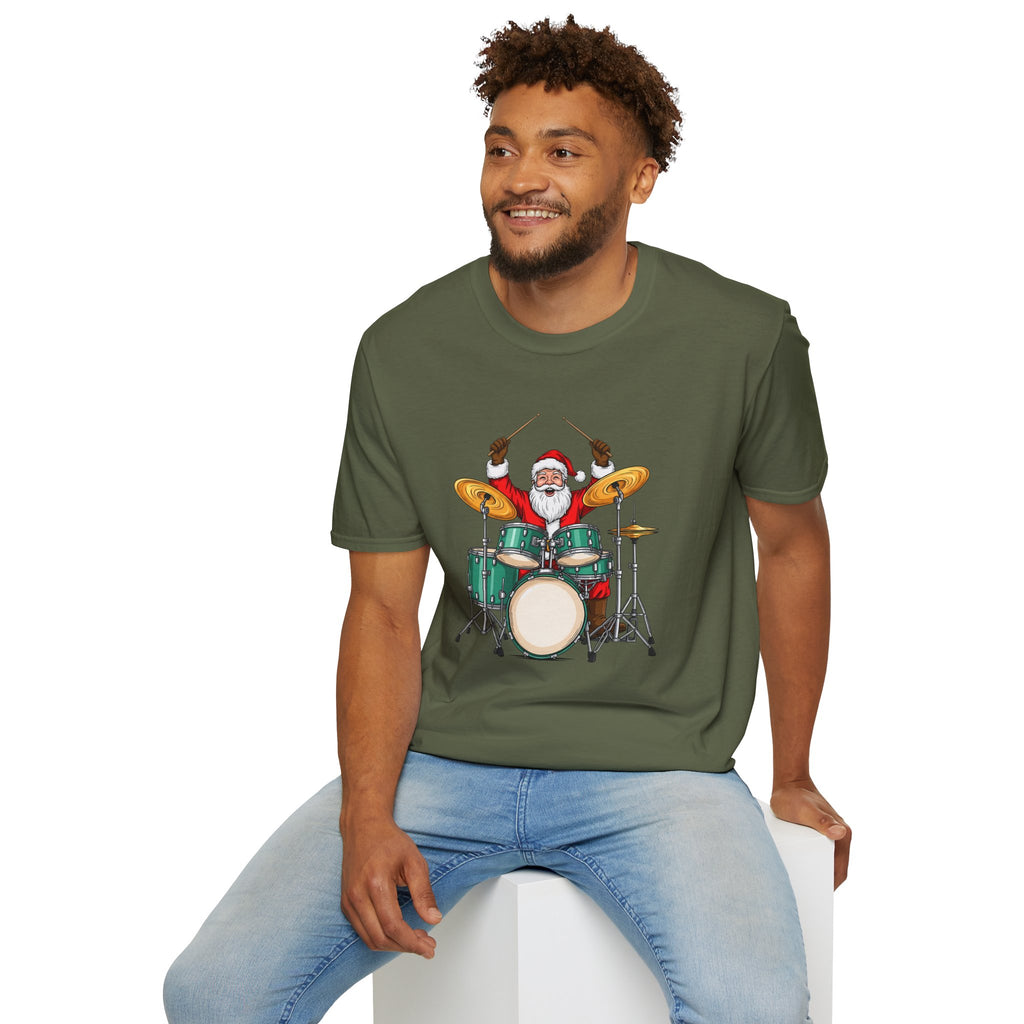 Drummer Santa - Unisex Softstyle T-Shirt