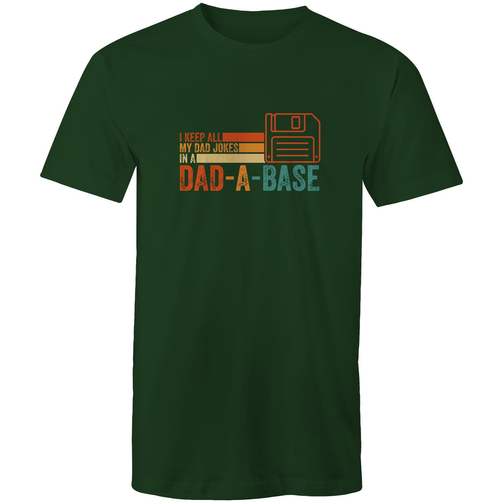 Dad Jokes Dad-A-Base - Mens T-Shirt Forest Green Mens T-shirt Dad Printed In Australia Tech