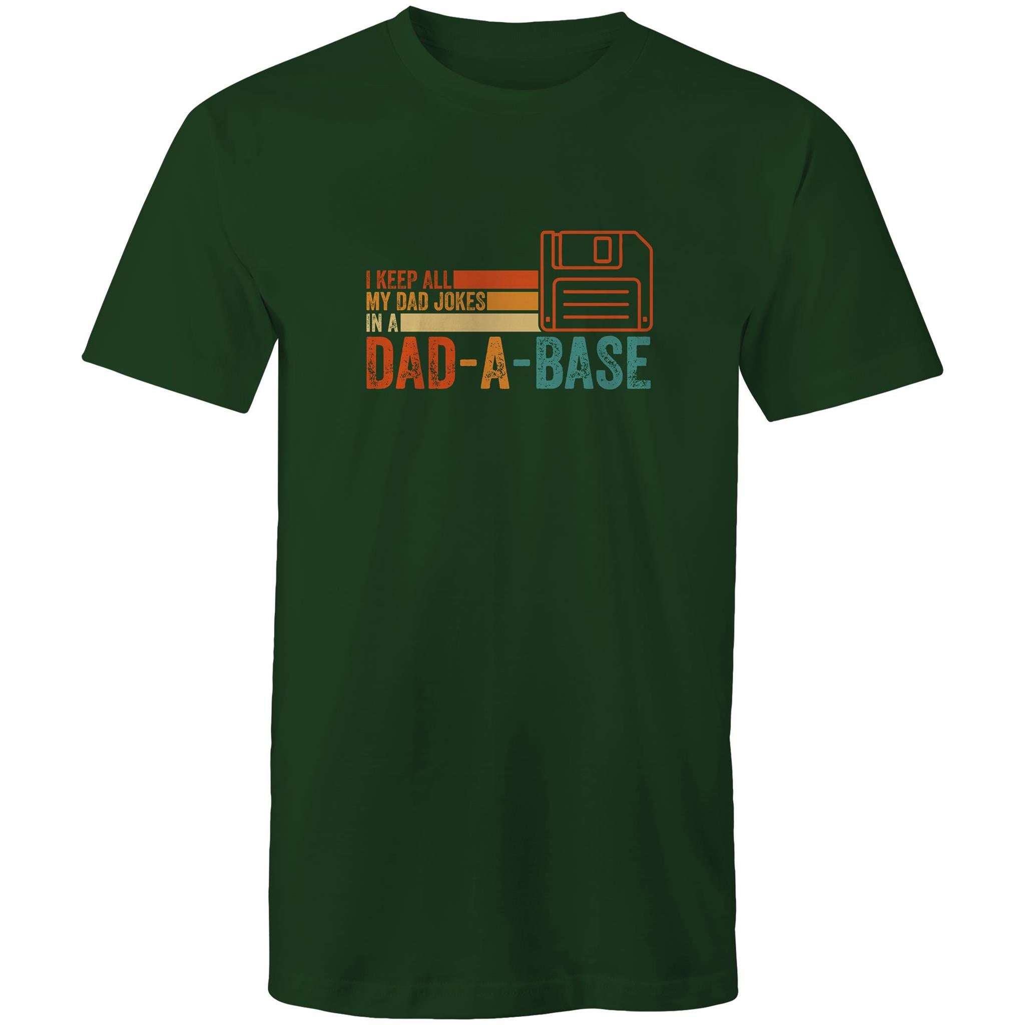Dad Jokes Dad-A-Base - Mens T-Shirt Forest Green Mens T-shirt Dad Printed In Australia Tech