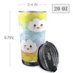 Cute Clouds - 20oz Mobile Tumbler with Lid (Black Lock) 20oz Travel Mug Printed Offshore