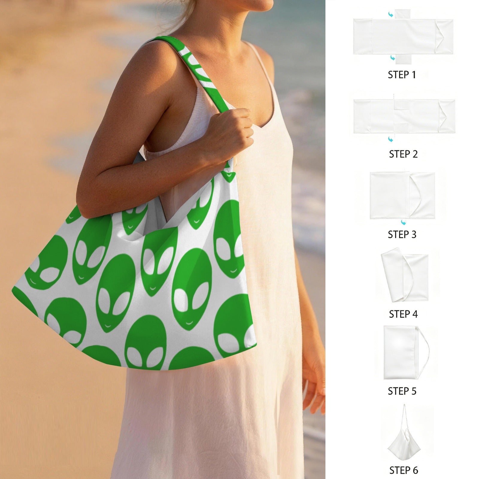 Aliens Beach Chair Towel Cover with Side Pockets