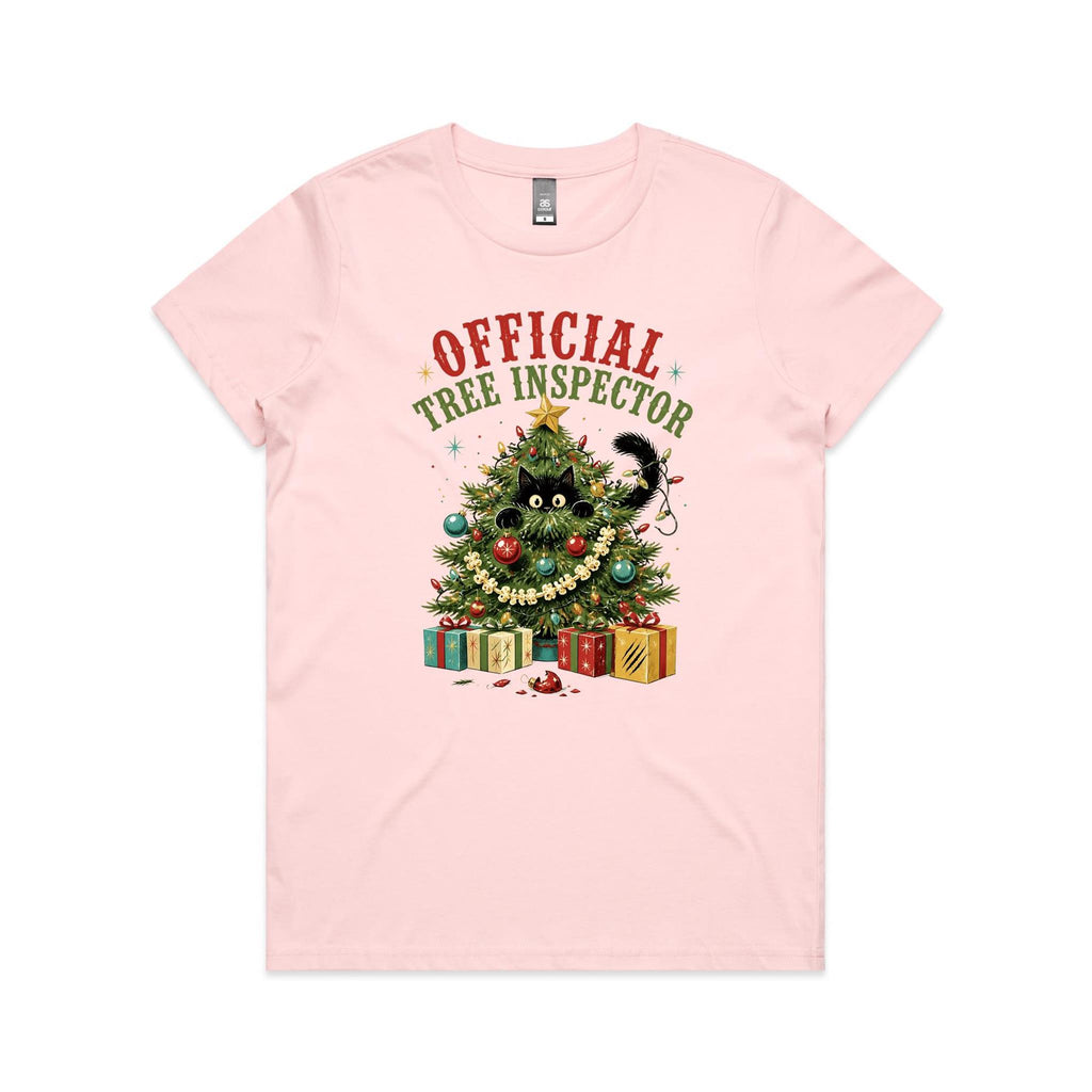Official Tree Inspector Cat Women's Christmas T-shirt
