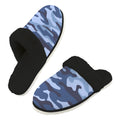 Blue Camouflage Men's Fur Trim Thick-Sole Indoor Slippers 2XL Men's Fur Trimmed Slippers Printed Offshore