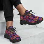 Paisley On Black Women's Twisted Sole Sneakers